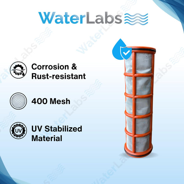WaterLabs UV-stabilized and corrosion resistant 400 mesh screen replacement cartridge for pipeline pre-filters