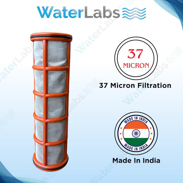 WaterLabs 37 micron reusable stainless steel mesh filter cartridge replacement with Made in India manufacturing seal
