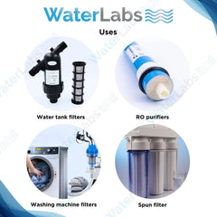 WaterLabs anti-scalant siliphos media applications layout matching home RO water purifiers and washing machine inline filters