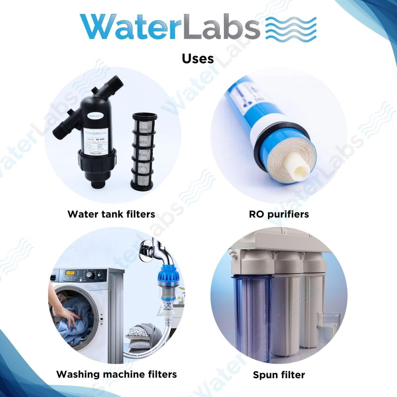 WaterLabs anti-scalant siliphos media applications layout matching home RO water purifiers and washing machine inline filters