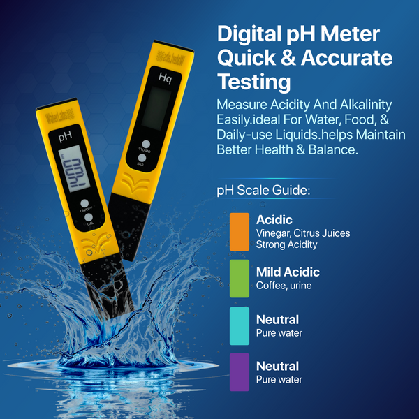 Digital pH Meter for Water Testing | High Accuracy pH Tester with LCD Display | Ideal for Drinking Water, RO, Aquarium, Pool, Hydroponics & Soil Testing