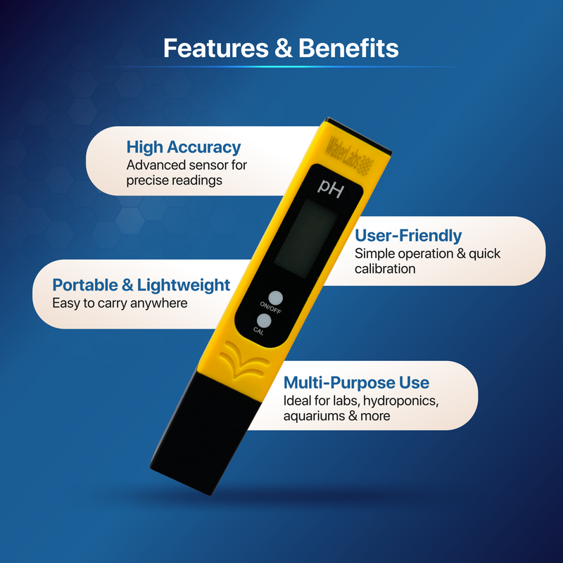Digital pH Meter for Water Testing | High Accuracy pH Tester with LCD Display | Ideal for Drinking Water, RO, Aquarium, Pool, Hydroponics & Soil Testing